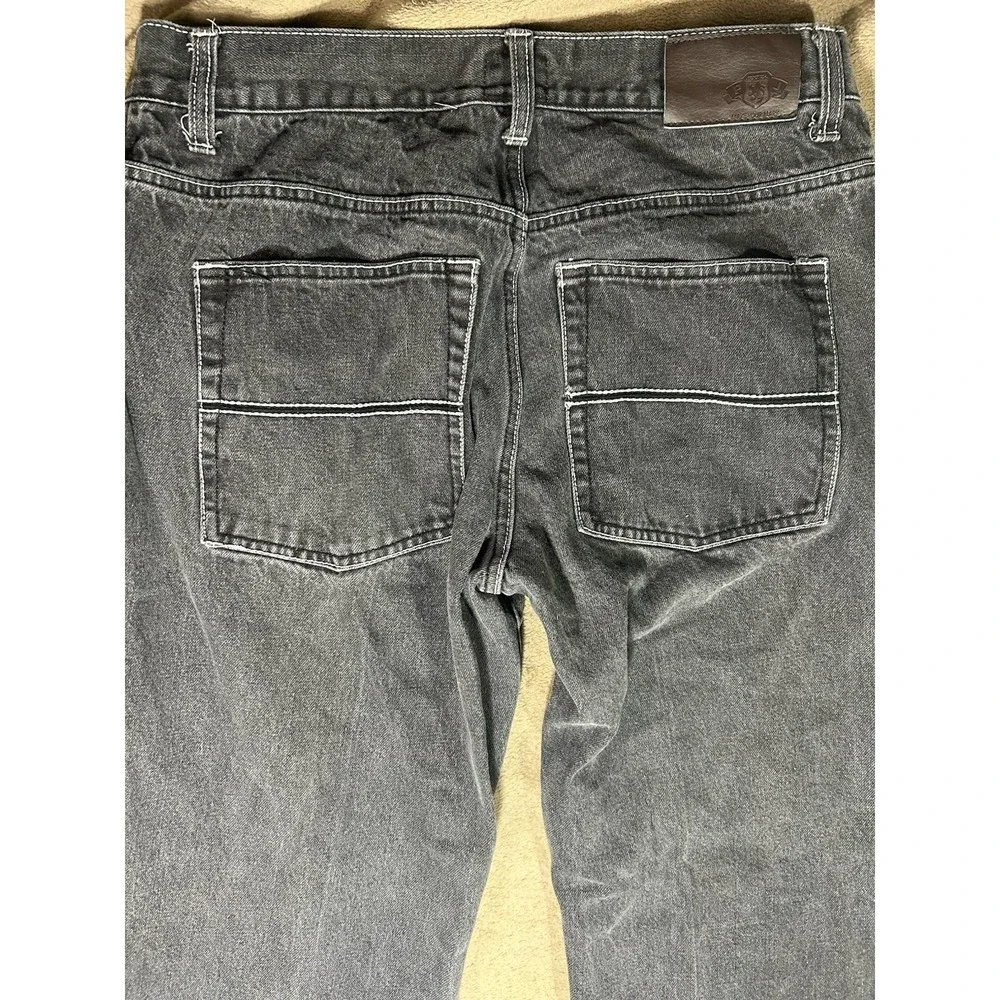 PJ Mark Jeans Mens 36x32 Black Gray Baggy Wide Leg Y2K Streetwear